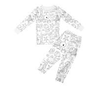 Pijamas para colorear para niños DIY pijamas pintados a mano para colorear ropa de dormir dibujos animados impresión arte teñido traje de casa ropa de dormir Pjs con manga larga y pantalones sueltos