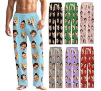 Pijamas Personalizados con Foto, Pantalones de Pijama con Cara de Perro/Gato para Hombres y Mujeres, Regalos Personalizados para Amantes de las Mascotas (Diseño 3)