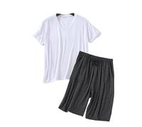 Pijamas premium for hombres grandes y altos, esenciales for el hogar, conjunto de descanso suave y elástico, ropa de dormir con cintura elástica transpirable, ropa de dormir relajante for la oficina e