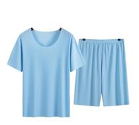 Pijamas premium for hombres grandes y altos, esenciales for el hogar, conjunto de descanso suave y elástico, ropa de dormir con cintura elástica transpirable, ropa de dormir relajante for la oficina e