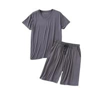 Pijamas premium for hombres grandes y altos, esenciales for el hogar, conjunto de descanso suave y elástico, ropa de dormir con cintura elástica transpirable, ropa de dormir relajante for la oficina e