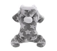 Pijamas Suaves Y Cómodos con Capucha para Perros, Ropa para Chihuahuas, Caniches, Yorkshire Terriers, Pugs, Mono Cálido para Mascotas De Invierno,Gris,Metro