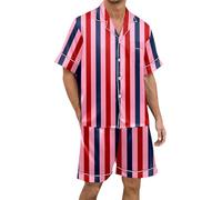 Pijamas y Ropa de Estar en casa para Hombre Conjunto de Manga Corta con Botones y diseño cómodo para Dormir y Relajarse sin Duda de Estilo Encanto Que No Estorba al Reposo