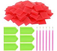 PIKABOOM Set Diamond Painting, 6 Bandejas, 6 Lápices, 100 Almohadillas | Set completo Diamond Painting, plástico calidad, ideal DIY, para adultos, accesorios diamond painting