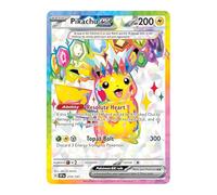 Pikachu ex 219/191 - Tarjeta de Pokémon ultra rara de arte completo | Cartas Pokémon brillantes | Pokémon EX | Chispas crecientes | Pokémon escarlata y violeta | Autenticado por Titan Cards