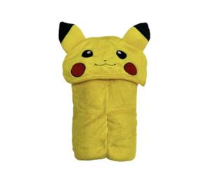 Pikachu Homadict - Manta con Capucha Pokémon 120 x 150 cm, Suave y cómoda, con Licencia Oficial, Color Amarillo