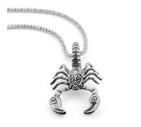 PikaLF - Colgante de Escorpión gótico para hombre, collar de Rey Escorpio con cadena de 23,6 Po - Amuleto Punk Rock - Joyas de regalo para hombres y niños, 60 cm, Acero inoxidable