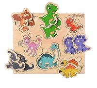 PikatoyZ® Juguetes Montessori para Bebés de 1 Año, 2 y 3 Años. Puzzle de Madera Juegos Educativos con Rompecabezas de Dinosaurios.