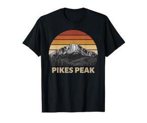 Pikes Peak Rocky Mountain Senderismo Retro Sunset Vintage Senderismo Camiseta