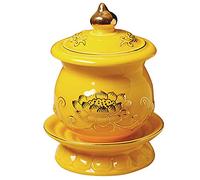 PIKITER Cuenco de cerámica budista for ofrendas de agua, 6,5 x 8,8 x 11,5 cm, diseño floral, ideal for el altar de Buda, 1 unidad.