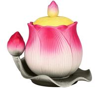 PIKITER Cuenco de cerámica budista for ofrendas de agua, 8 x 11,5 x 12,5 cm, diseño floral, ideal for el altar de Buda, 1 unidad.