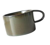 PIKITER Taza de Cerámica Azul con Asa, 150 ml, Taza de Leche de Porcelana for Desayuno, for Cocina de Oficina, Marrón, 1 Pieza