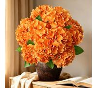 Piklado A Bunch - Hortensias artificiales de tacto real de 21 pulgadas con 5 cabezas de flor, 8 hojas, flores de hortensia sintética para decoración del hogar, oficina, arreglos de fiesta de boda