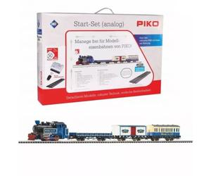Piko 57142: set inicial circo Roncalli, locomotora de vapor, vagones pas. y carga, vía con balasto y mando RC