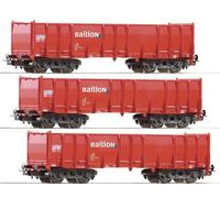 Piko H0 57750-S vagón de alta borda Eas "Railion" de DB AG (3 unidades) - NUEVO