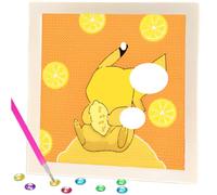 Piko Juego de diamond painting para niños, diamond painting para niños de dibujos animados 5D DIY, 17 x 17 cm, con marco y herramientas, para niños y adultos.