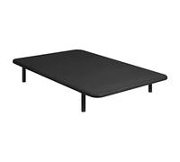 PIKOLIN | Base tapizada Transpirable Tejido 3D | 135x190 cm | Color Negro | Estructura Reforzada | Alta Durabilidad | 4 Patas Color Cerezo incluídas | Entrega y Montaje Incluido