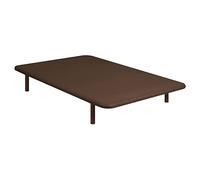 PIKOLIN | Base tapizada Transpirable Tejido 3D | 135x200 cm | Color Wengué | Estructura Reforzada | Alta Durabilidad | 4 Patas Color Cerezo incluídas | Entrega y Montaje Incluido