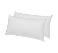 Pikolin Home AH10 - Pack de 2 Almohadas de Fibra con Tratamiento dermoprotector Aloe Vera de firmeza Baja Recomendada para Dormir Boca Abajo, Color Blanco