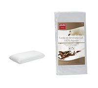 Pikolin Home - Almohada Viscoelástica (Desenfundable), Firmeza Media, 35X105Cm, Altura 12Cm (Todas Las Medidas) + - Funda De Almohada Cutí, 100% Algodón Satén, 40X105Cm (Todas Las Medidas)