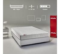 PIKOLIN Leah Compact-21 cm, Calidad Óptima, Protección Higiénica Total, 140x190 Colchón viscoelástico y Espuma HR, Firmeza Alta, Confort Visco, Memory Foam, Blanco