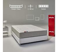 PIKOLIN Veza - Colchón de muelles ensacados y viscoelástica Premium, Altura 28cm, Firmeza Media-Alta, Confort Visco, Calidad Óptima, Protección Higiénica Total, 90x190