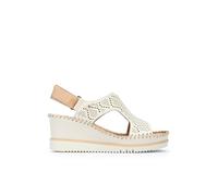 Pikolinos Sandalias cuña Aguadulce en cuero para señora W3Z-1775C1 color nata 40
