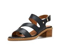 Pikolinos Blanes Sandalias Tacón Mujer | en Cuero | Hebilla | Tacón Medio | Negro