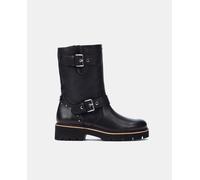 Pikolinos Botines de mujer de piel con cordones y adorno cremallera. Negro 36