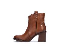 Pikolinos Botines Rioja de mujer tipo cowboy en piel con tacón bloque. Marrón claro 40