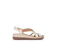 Pikolinos Sandalias cuña CADAQUES en cuero para señora Color marfil