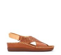 Pikolinos Sandalias cuña en Cuero CADAQUES para Señora Color Brandy
