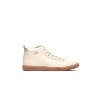 Pikolinos Deportivos en Cuero Lanzarote para Mujer Color Marfil