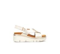 Pikolinos Sandalias cuña Gomera en cuero Suela extraligera Mujer Plateado EU 35-42