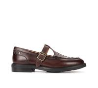 PIKOLINOS Mocasines de piel con barra en T, DEVA. Color Marrón Oscuro