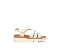 Pikolinos Sandalias cuña Palma Mujer en cuero, suela extraligera, Blanco EU 35-42