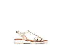 Pikolinos Roquetas Sandalias Planas Mujer | en Cuero | Hebilla | Plateado