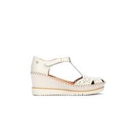 PIKOLINOS Sandalias con plataforma de piel Aguadulce. Color Blanco