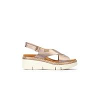Pikolinos Sandalias cuña en Cuero Gomera para Mujer en Color Beige