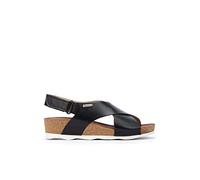Pikolinos Sandalias cuña en Cuero Mahon para Mujer en Color Negro