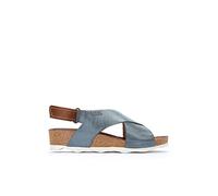 Pikolinos Sandalias cuña en Cuero Mahon para Señora Color Denim