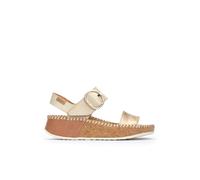 Pikolinos Sandalias cuña en Cuero Marina para Señora Color Champagne