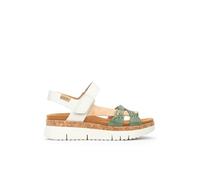 Pikolinos Sandalias cuña en Cuero Palma para Señora Color Mint Green