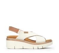 Pikolinos Sandalias cuña en Cuero Gomera para Mujer Color Nata