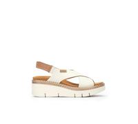 Pikolinos Sandalias Gomera cuña de cuero para mujer blancas 39