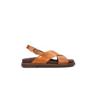 Pikolinos Sandalias Planas en Cuero Aitana para Mujer Color Brandy