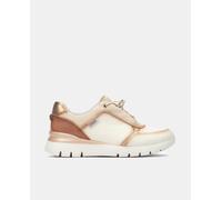 Pikolinos Zapatilla de mujer de piel con plataforma. Beige 41