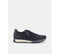 Pikolinos Zapatillas Cambil de hombre tipo running bajas en piel con cremallera lateral. Azul marino 39