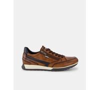 Pikolinos Zapatillas Cambil de hombre tipo running bajas en piel con cremallera lateral. Marrón claro 39