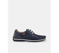 Pikolinos Zapatos de cordones Marbella de hombre en piel con bandeleta y suela bicolor. Azul 41